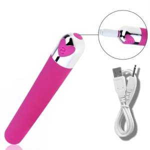 Improted Bullet Vibrator and G-Spot Nipple Stimulator Vibrate Massager Vibe Orgasm USB Rechargeable(6 inch Black)