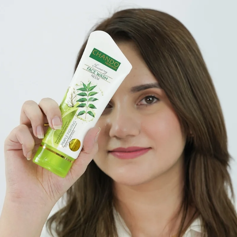 Face Wash | Chando Naturals Neem Pimple Fighting Face Wash 100ml Daily Cleanser for Oily and Acne-Prone Skin - Image 3