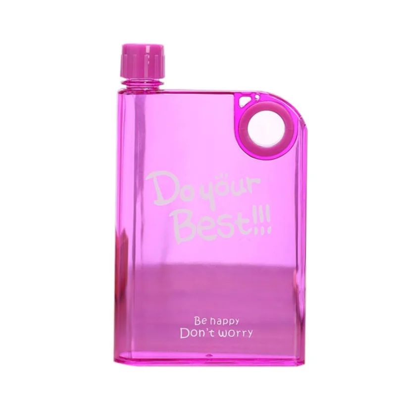Pink Ultra Slim Notebook Style Water Bottle 380ml | Portable Memo Bottle for Travel, School & Office - Image 6