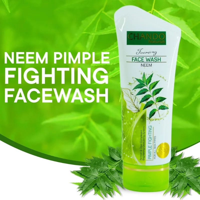 Face Wash | Chando Naturals Neem Pimple Fighting Face Wash 100ml Daily Cleanser for Oily and Acne-Prone Skin - Image 2