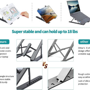 Plastic Foldable & Portable Laptop Stand | Lightweight Adjustable Laptop Holder | High-Quality ABS