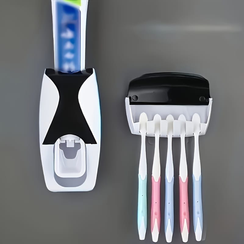 Automatic Toothpaste Dispenser Set with Wall-Mounted Toothbrush Holder | Touch-Free Bathroom Organizer - Image 7