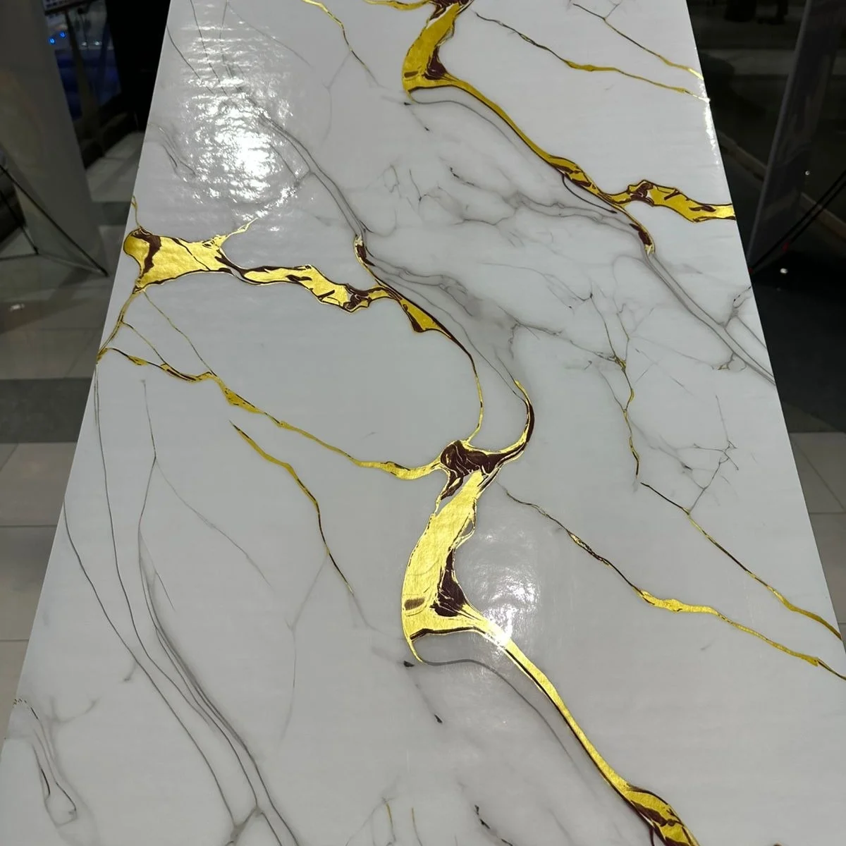 White, Grey & Gold | Marble Sheet Sticker 60x200cm | Waterproof Self-Adhesive PVC Wallpaper for Furniture Walls - Image 3