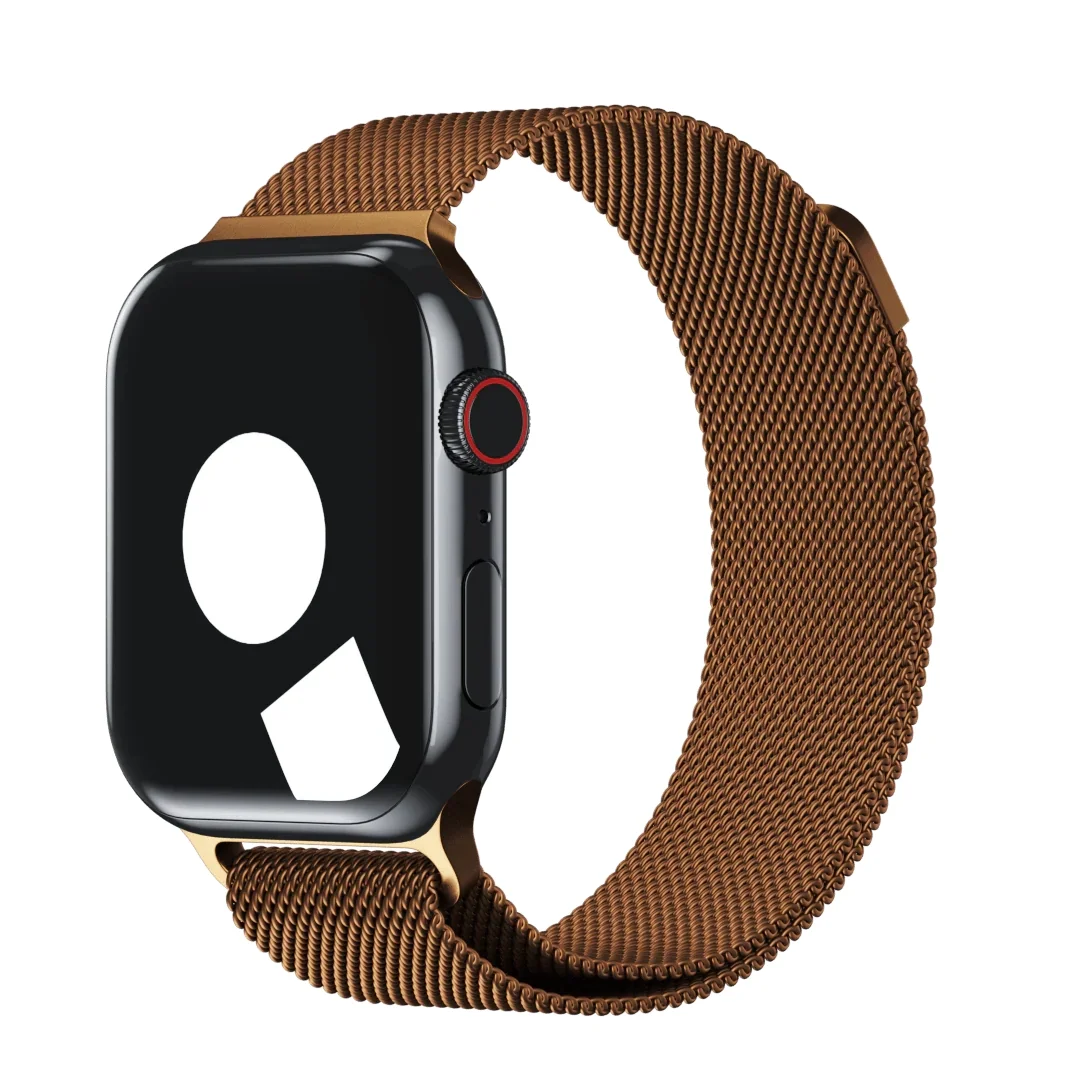 Coffee Color | Apple Watch Milanese Magnetic Loop Strap | Stainless Steel Band | 42mm / 44mm / 45mm - Image 3