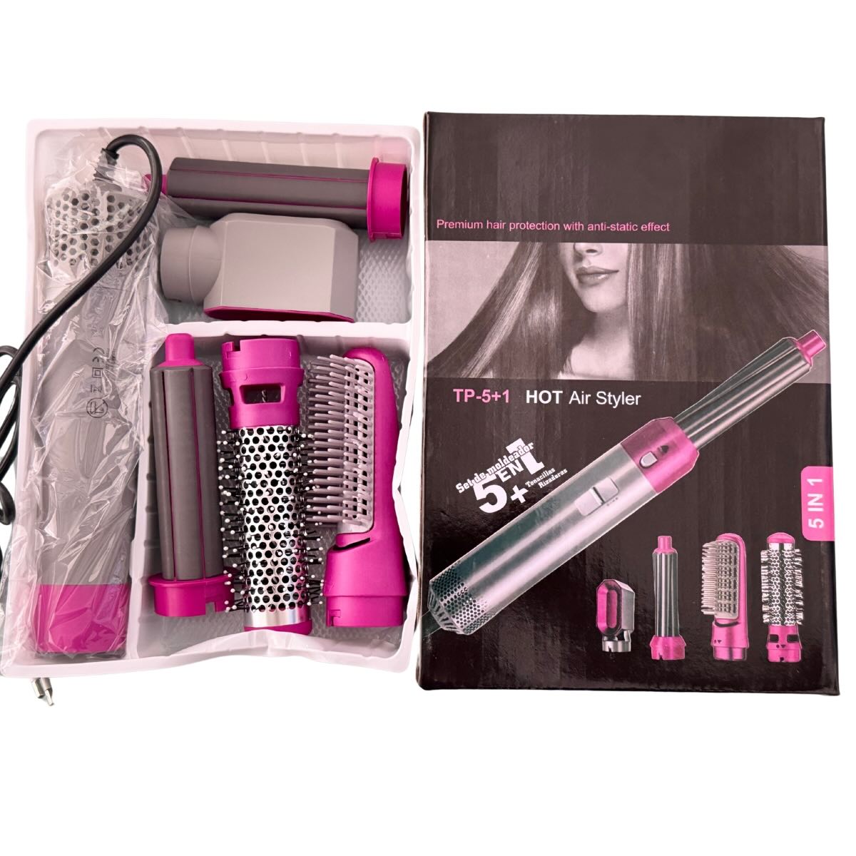 5-in-1 Electric Hair Dryer Brush Kit | Blow Dryer, Straightener, Curler & Volumizer Styling Tool - Image 9