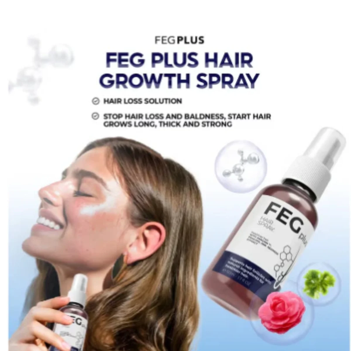FEG Plus Hair Growth Spray 50ml | Anti-Hair Loss & Regrowth Solution - Image 2
