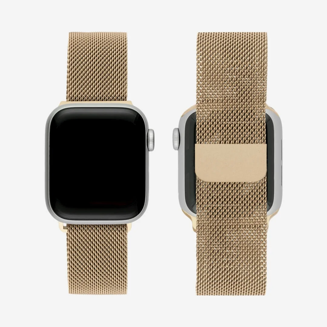 Gold | Apple Watch Milanese Magnetic Loop Strap | Stainless Steel Band | 42mm / 44mm / 45mm - Image 3