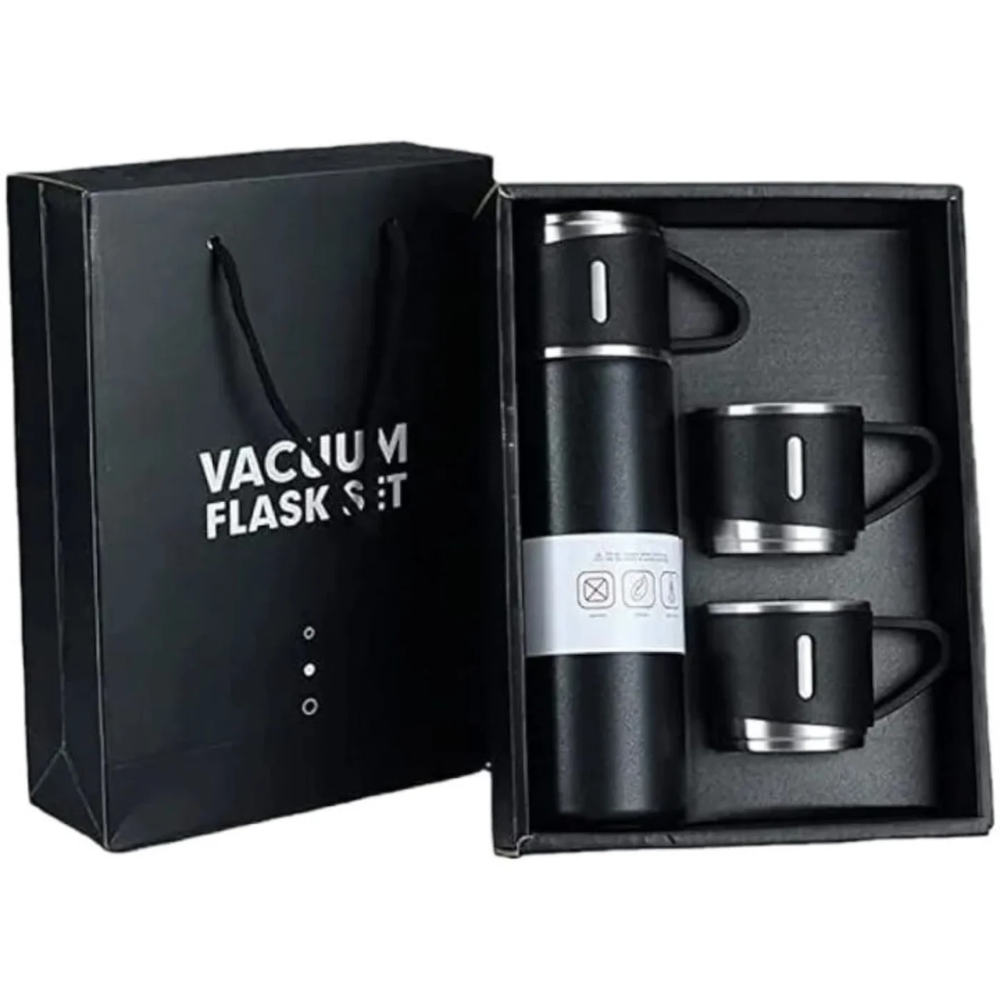 3 Cup 500ML Double-Layer Stainless Steel Vacuum Flask Set | Hot & Cold | Travel Thermos