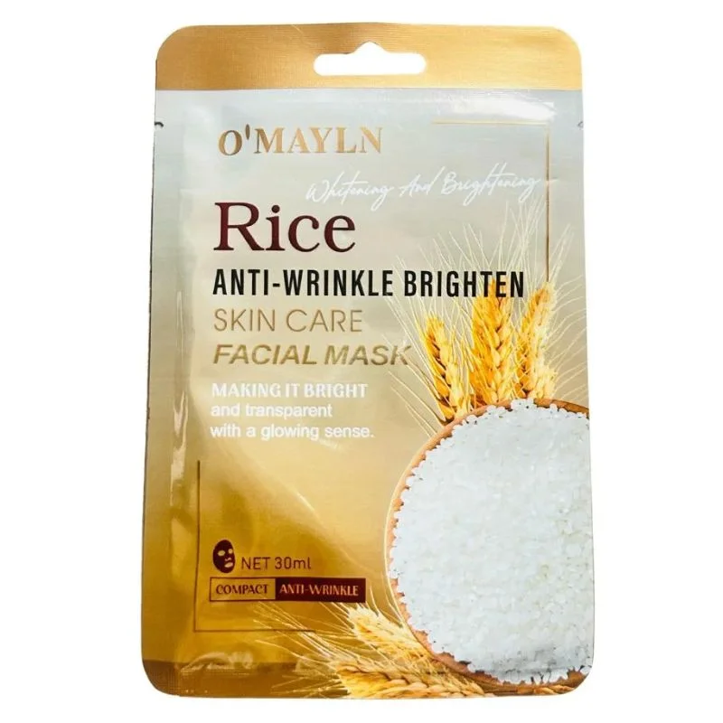 Pack of 2 | O’Mayln Rice Facial Mask | Anti-Wrinkle, Brightening & Hydrating Sheet Mask - Image 4