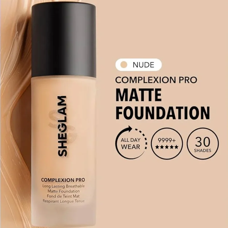 Sheglam Complexion Pro Matte Foundation | Nude | Long Lasting - Image 2