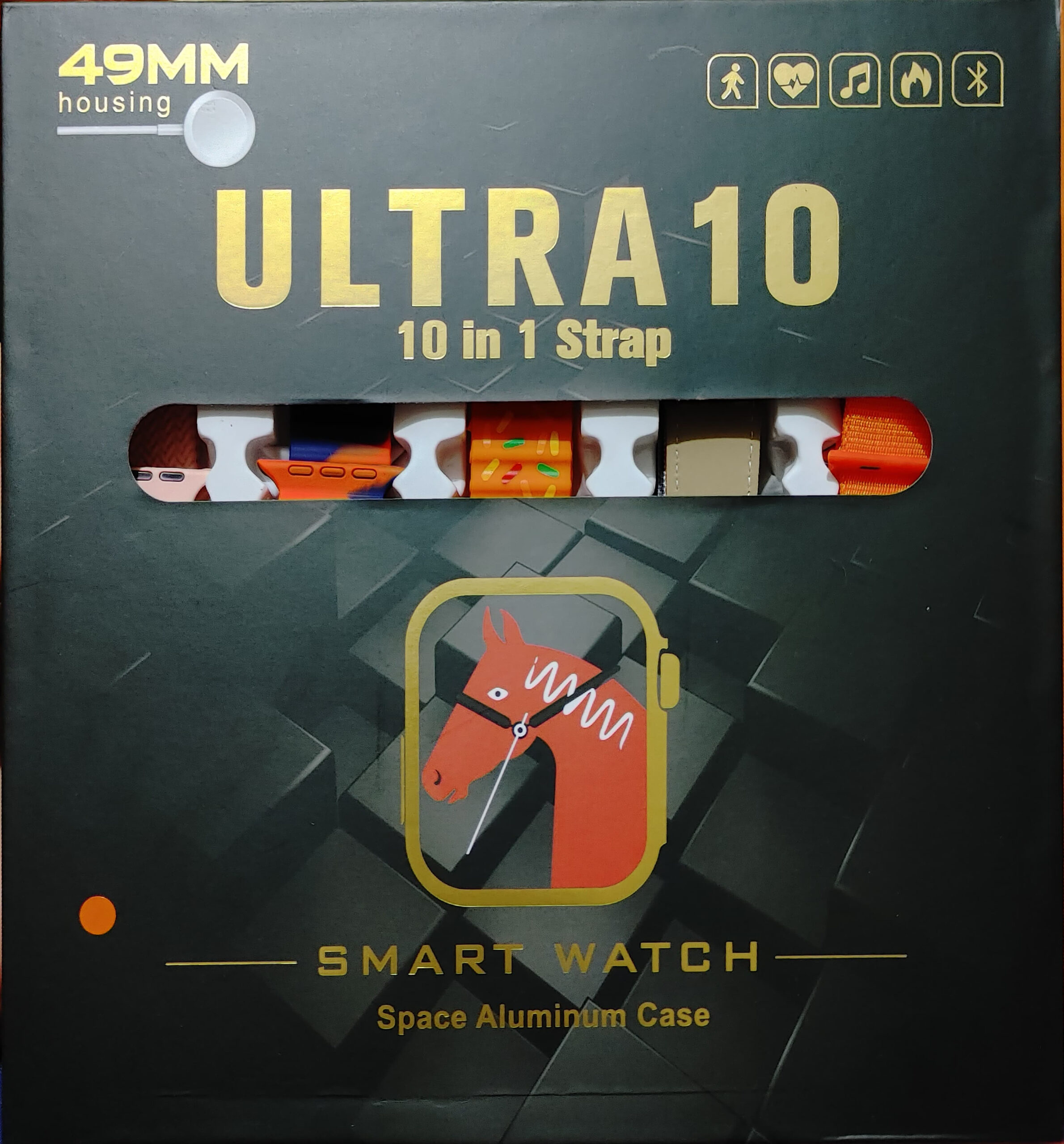 Ultra 10 Smartwatch | 10-in-1 Series 8 | 2.01″ HD Big Screen | IP68 Waterproof | 10 Straps Included