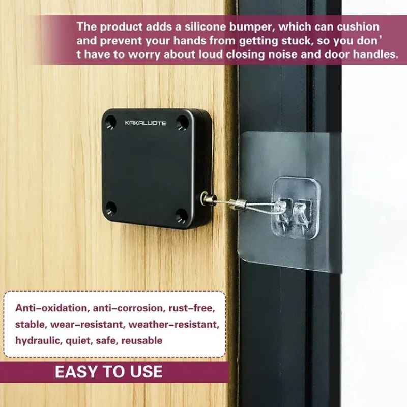 Portable Automatic Door Closer | Punch-Free Installation | Self-Closing Device with Strong Pull Force - Image 2