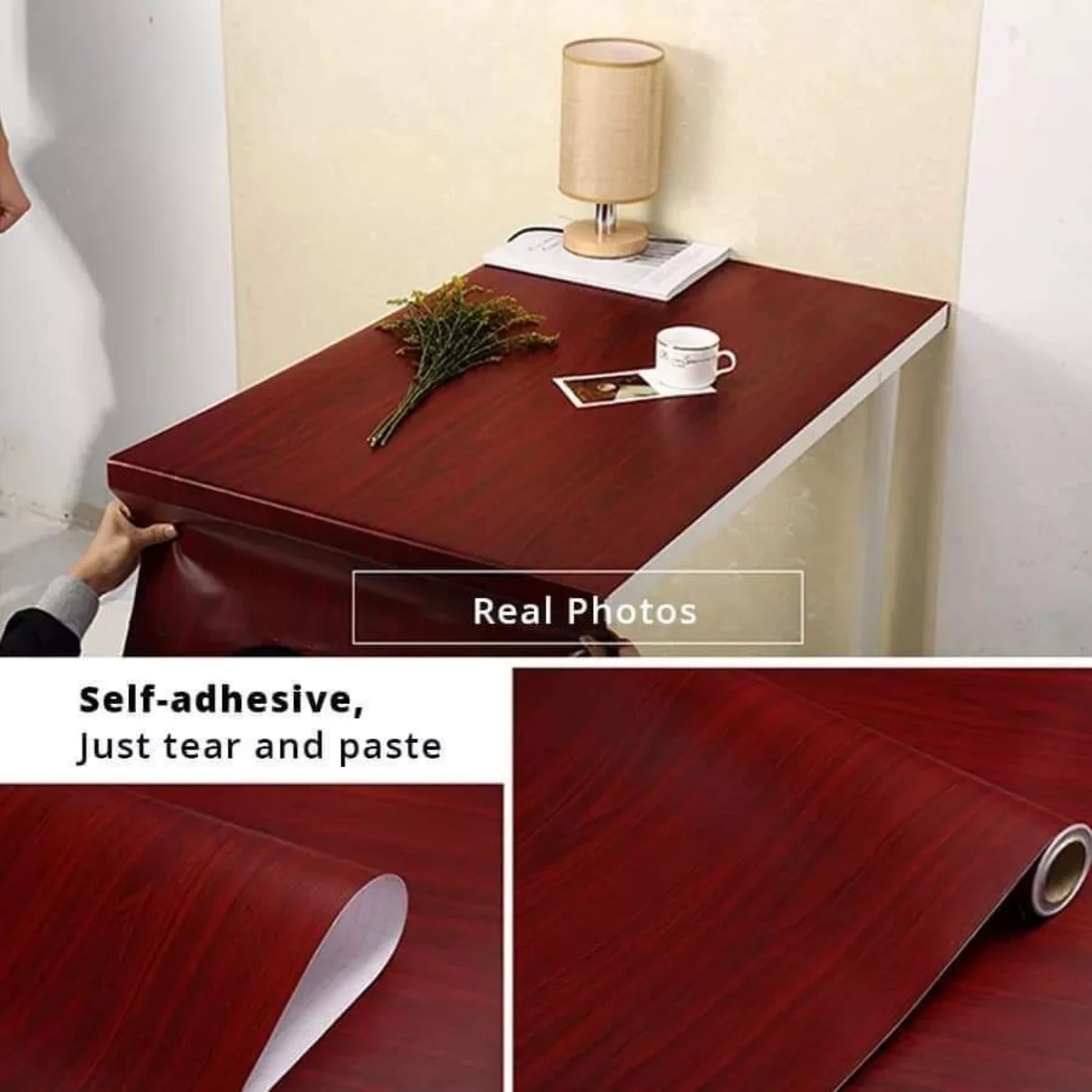 Self-Adhesive Wooden Sheet | Peel & Stick Wallpaper for Furniture Walls Kitchen Decor | YM504