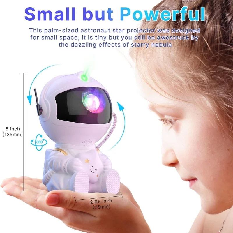 Mini Astronaut Galaxy Projector | Star & Nebula Night Light with Remote Control | Astronaut Galaxy Lamp
