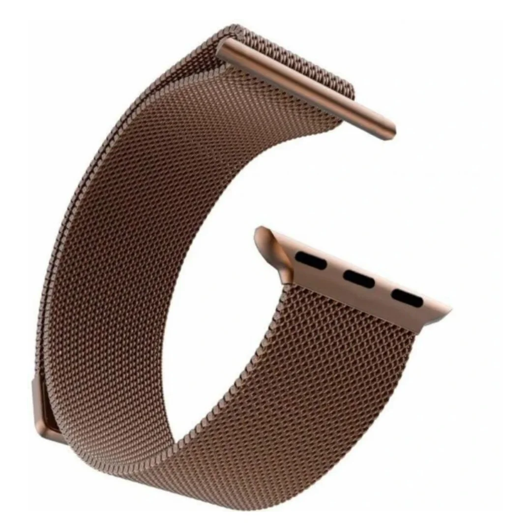 Coffee Color | Apple Watch Milanese Magnetic Loop Strap | Stainless Steel Band | 42mm / 44mm / 45mm