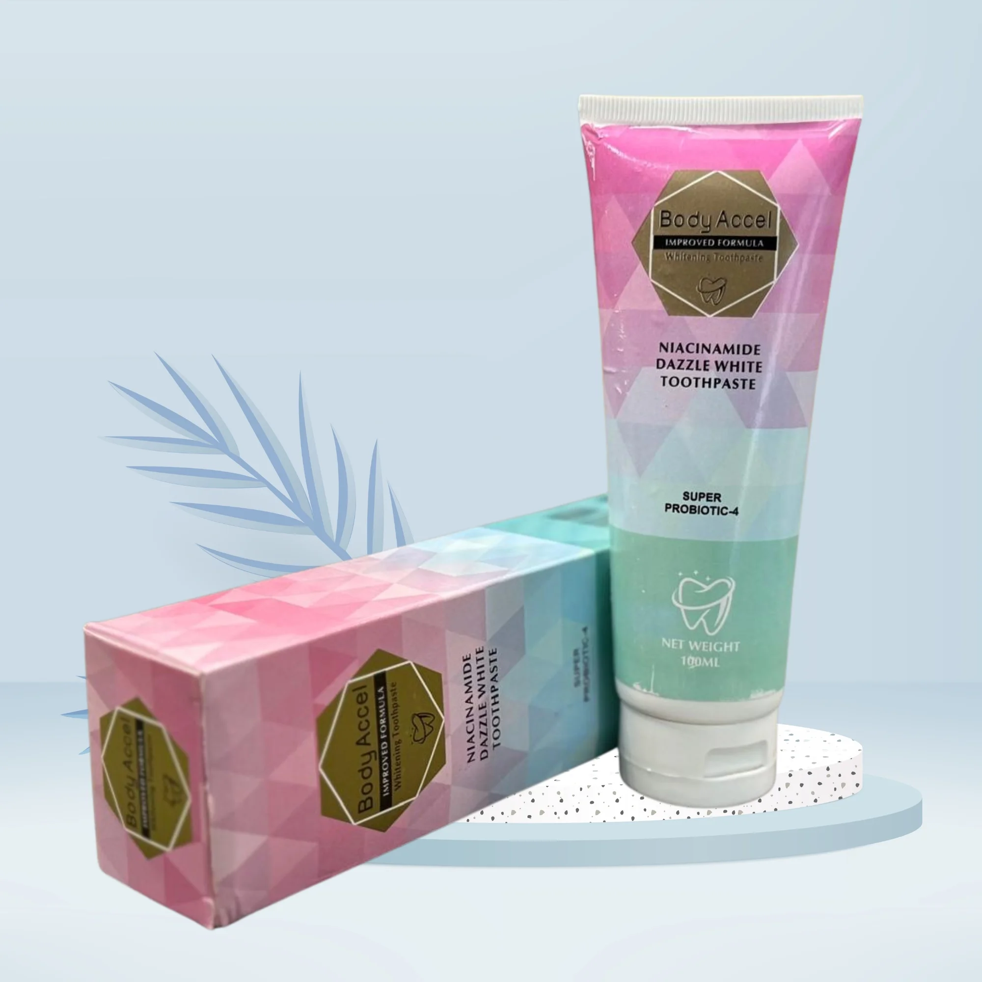 Body Accel Whitening Toothpaste | Advanced Niacinamide Probiotic Formula | 100ml - Image 3