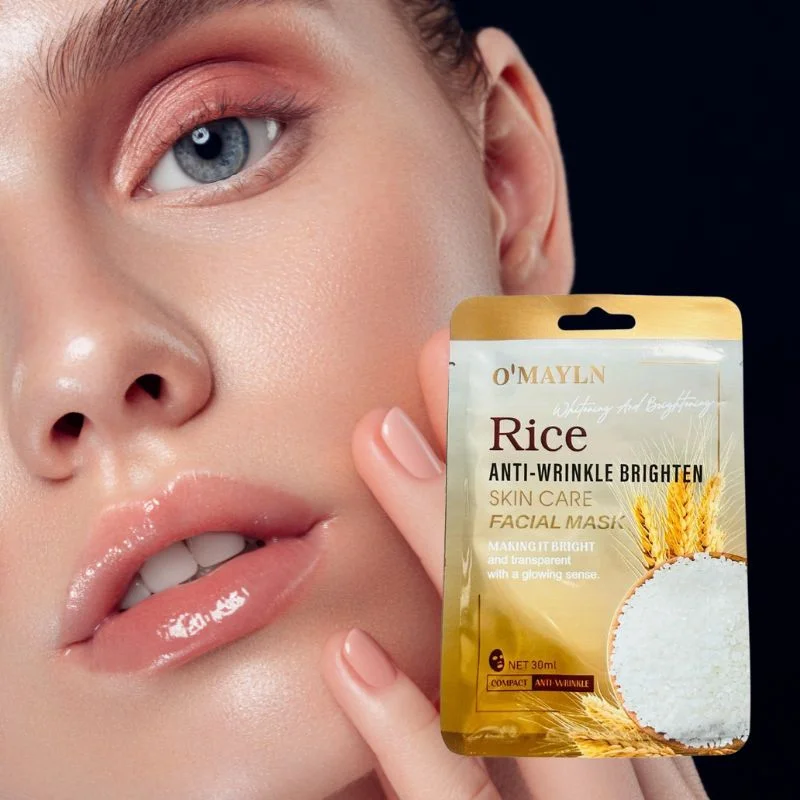 Pack of 2 | O’Mayln Rice Facial Mask | Anti-Wrinkle, Brightening & Hydrating Sheet Mask - Image 3