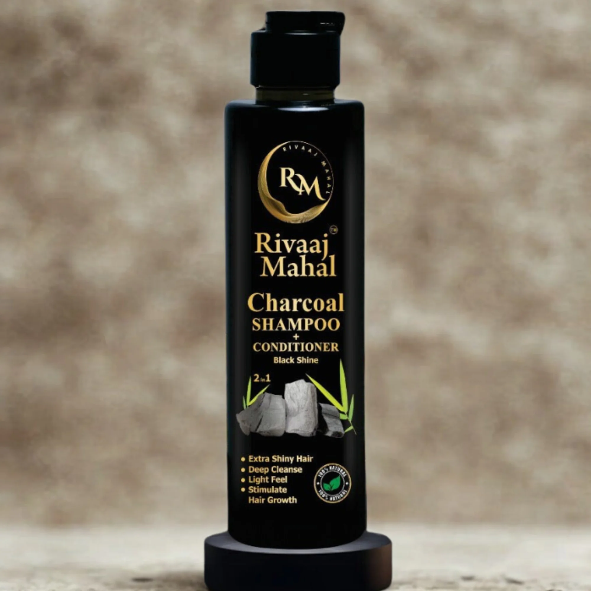 Rivaaj Mahal Charcoal Shampoo + Conditioner 2-in-1 | Black Shine Formula - Image 4