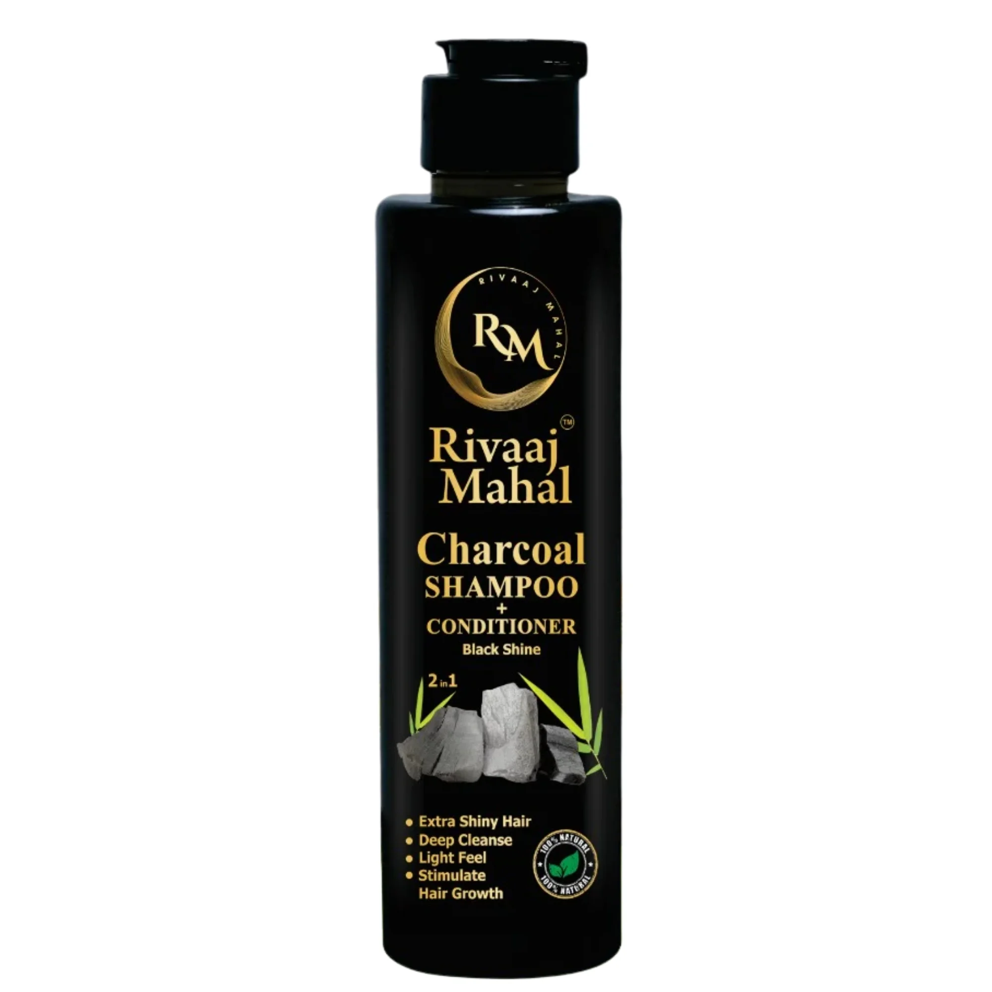 Rivaaj Mahal Charcoal Shampoo + Conditioner 2-in-1 | Black Shine Formula - Image 2
