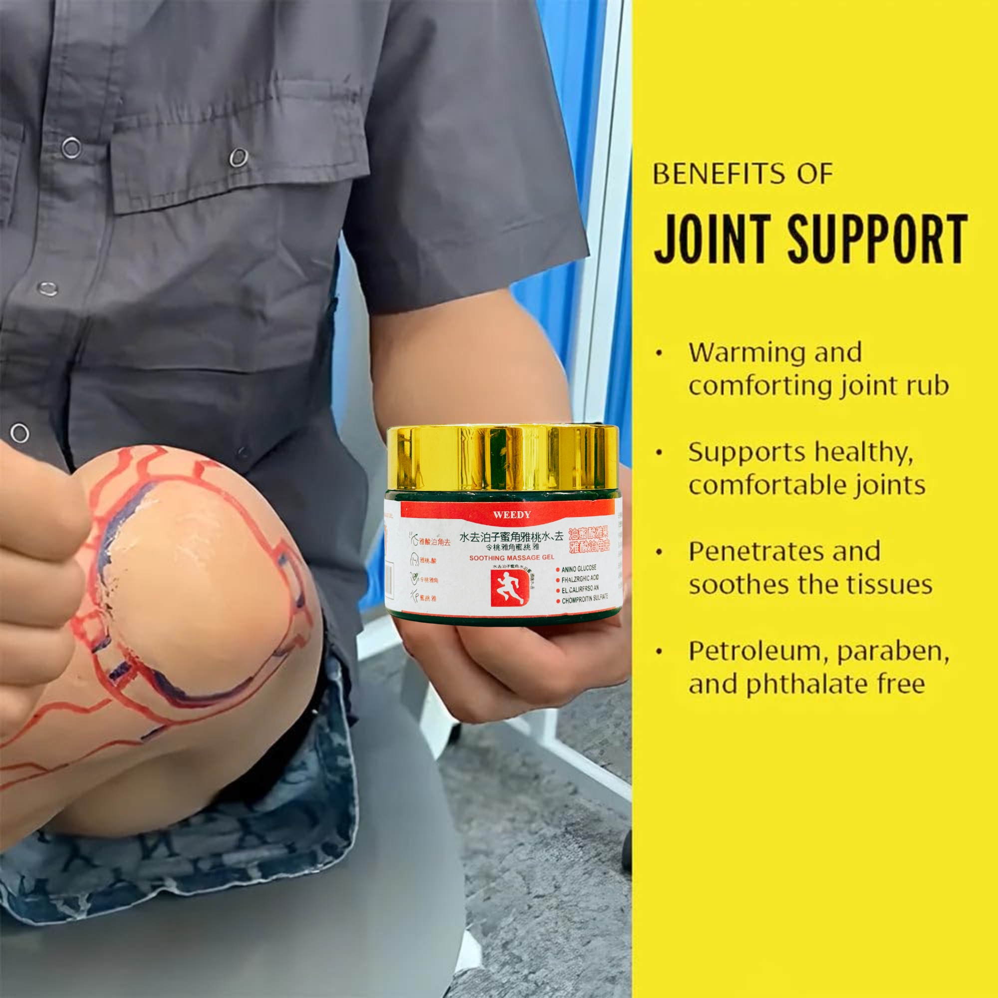 WEEDY Top Japanese Pain Gel | Rapid Relief from Muscle Tension | 100g - Image 4