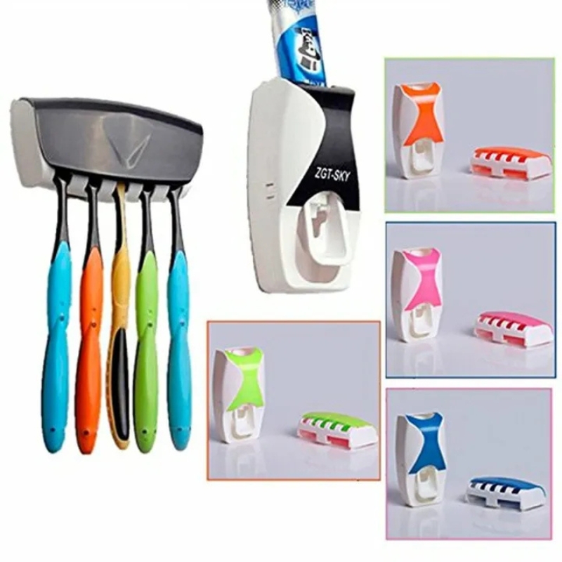 Automatic Toothpaste Dispenser Set with Wall-Mounted Toothbrush Holder | Touch-Free Bathroom Organizer - Image 3