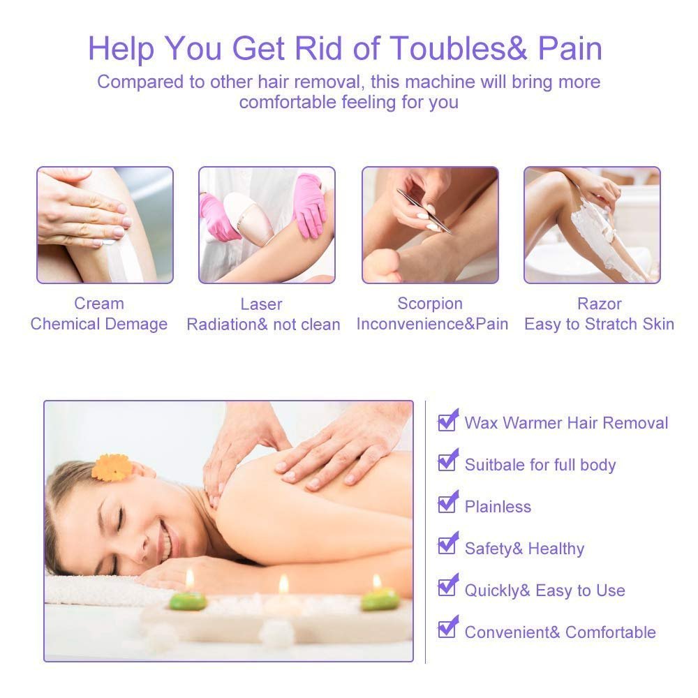 3-in-1 Wax Heater Machine for Hair Removal | Cartridge Wax Warmer + Wax Cartridge + Wax Strips - Image 4