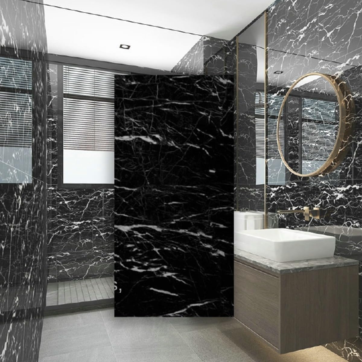 Black & White | Marble Sheet Sticker | 60x200cm | Waterproof Self-Adhesive PVC Wallpaper for Furniture Walls - Image 2