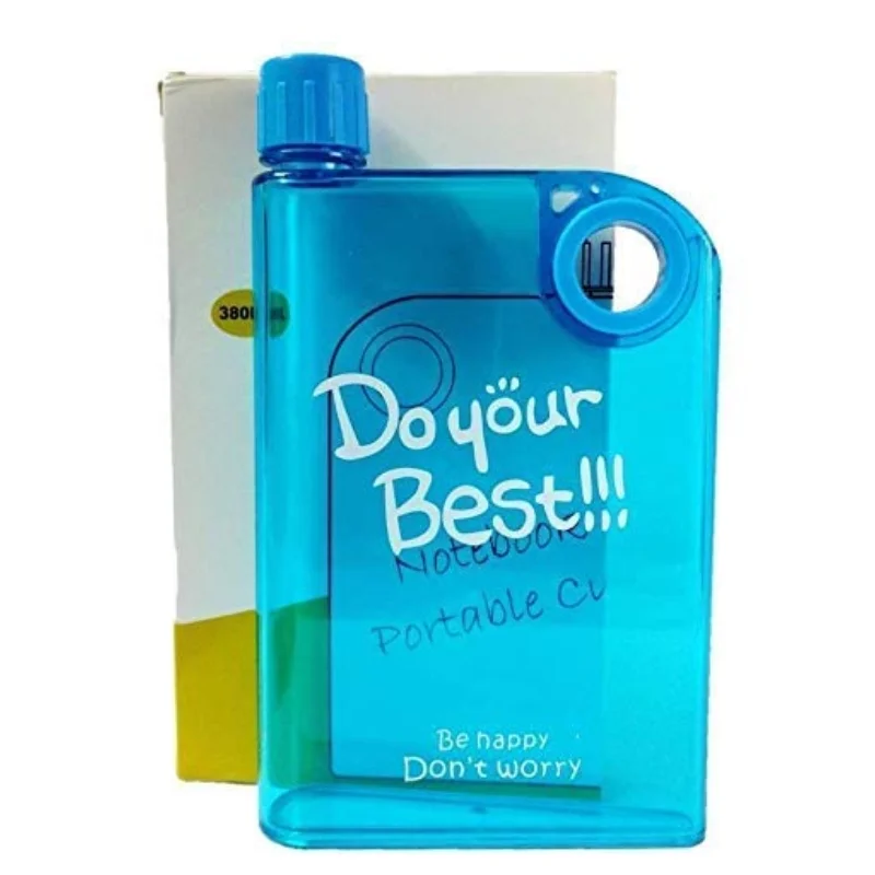 Blue Ultra Slim Notebook Style Water Bottle 380ml | Portable Memo Bottle for Travel, School & Office - Image 7