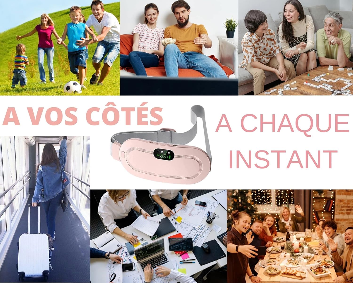 Digital Period Heating Pad & Vibrating Belt | Fast Menstrual Cramp Relief | Rechargeable & Portable - Image 3