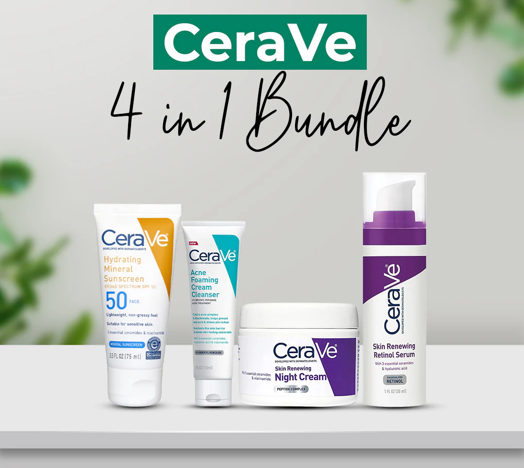 CeraVe 4-in-1 Skincare Kit | Cleanser, Serum, Sunblock & Night Cream | Dermatologist-Approved Routine - Image 4
