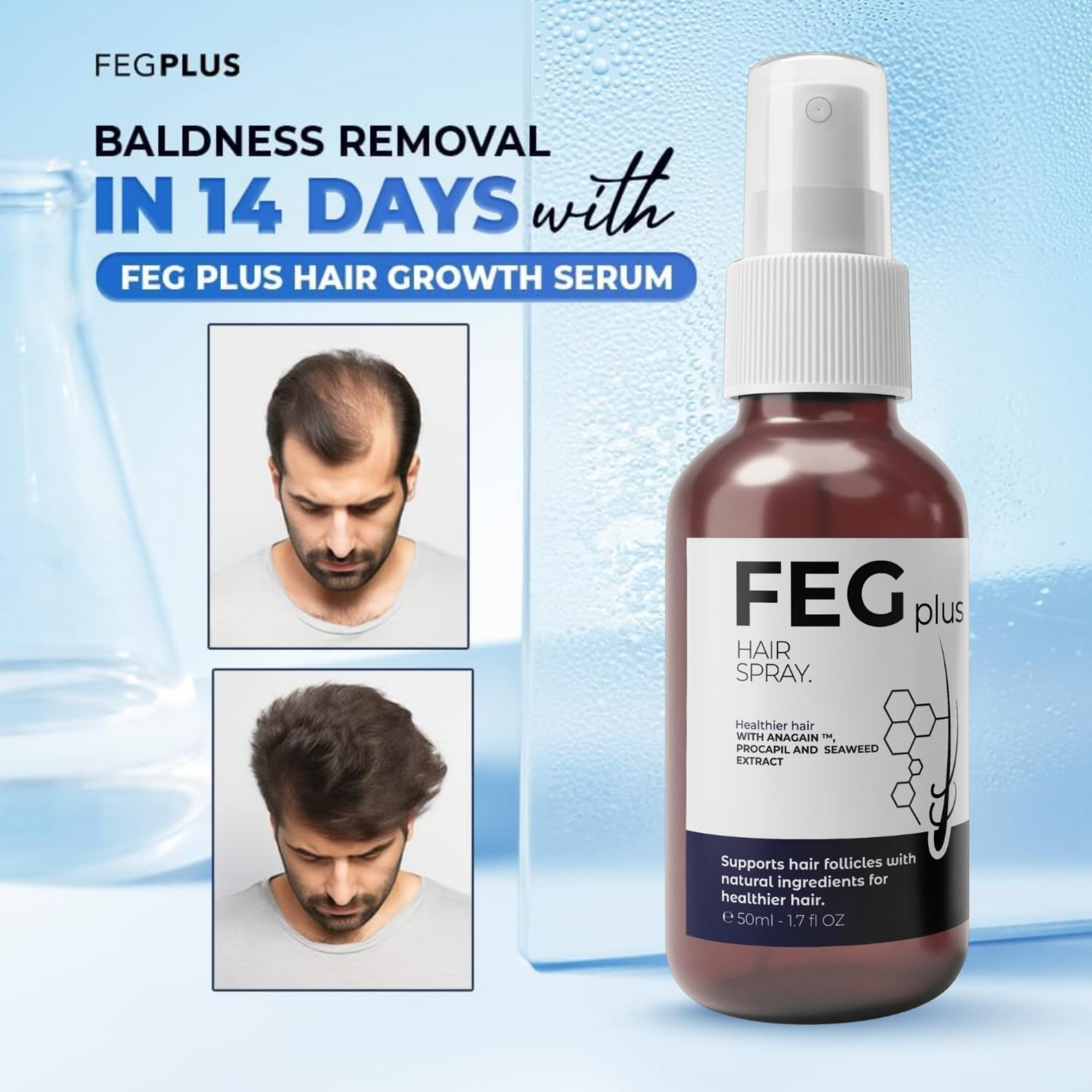 FEG Plus Hair Growth Spray 50ml | Anti-Hair Loss & Regrowth Solution - Image 5