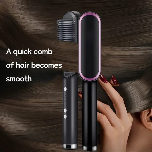 Hair Straightener Brush & Styler | Model 909 | Fast Heating Electric Straightening Comb - Image 3