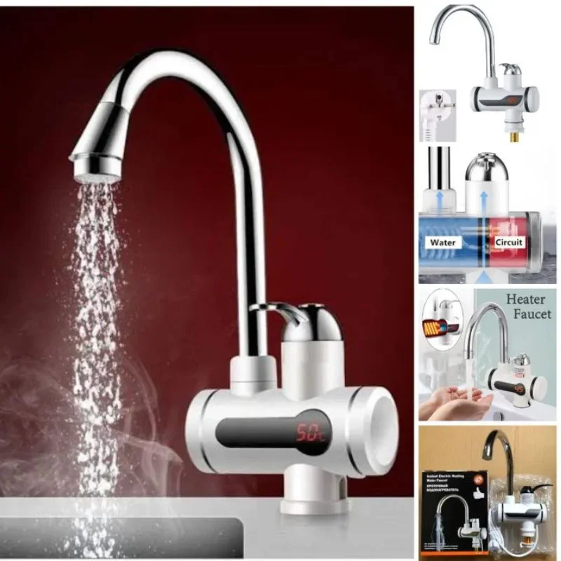Electric Instant Heating Faucet | Digital Temperature Display | Kitchen & Bathroom Hot Water Tap - Image 2