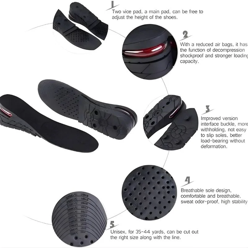 4 Layer Height Increase Insoles – Adjustable 3 cm to 9 cm | Soft, Comfortable & Shock-Absorbing | Elevator Shoe Inserts for Men & Women - Image 4