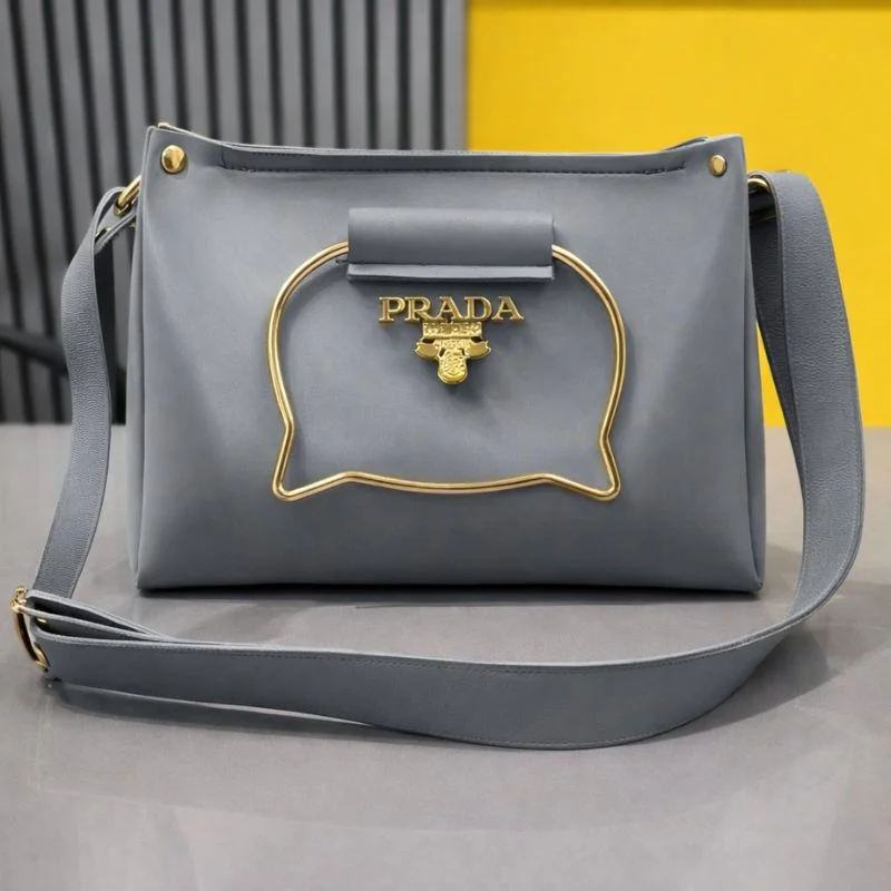 Gray Elegant Cat Handle Handbag for Girls & Ladies | Stylish Shoulder & Crossbody Bag with Gold Accents | Adjustable Strap - Image 2