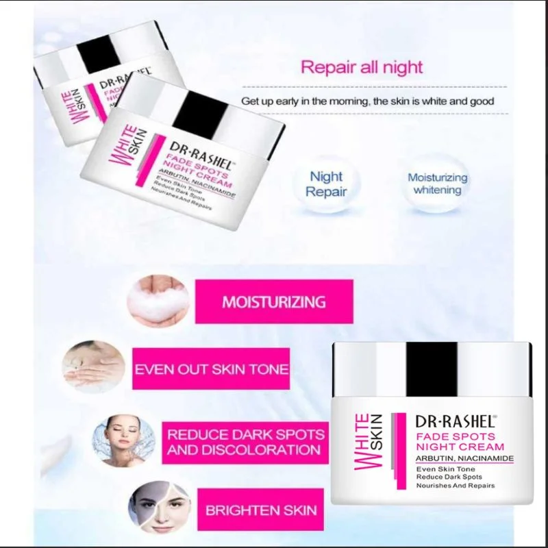 Dr. Rashel White Skin Fade Spots NIGHT Cream | Brightening & Hydrating Night Formula with Arbutin & Niacinamide | Imported - Image 4
