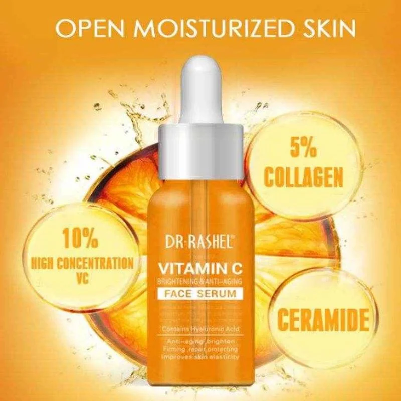 Dr. Rashel Vitamin C Brightening & Anti-Aging Face Serum | Skin Radiance & Wrinkle Repair Formula | 30ml | Imported - Image 5
