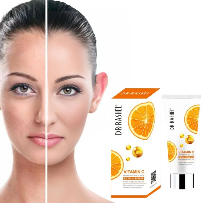 Dr. Rashel Vitamin C Brightening Facial Cleanser with Hyaluronic Acid | Deep Cleansing & Anti-Aging Formula | 80ml | Imported
