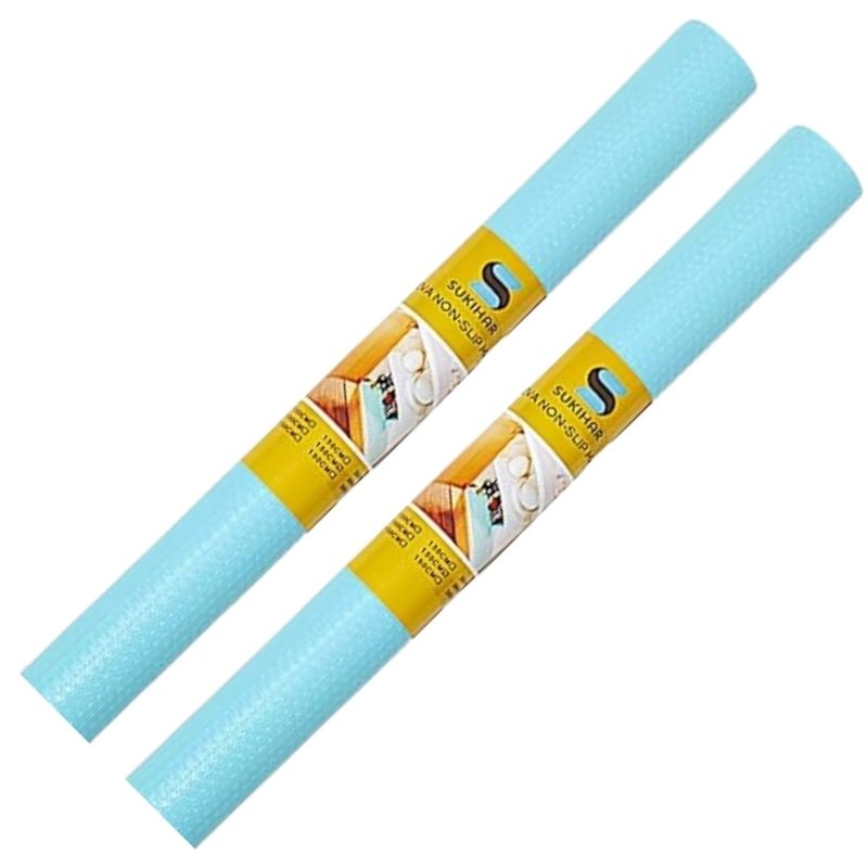 Anti-Slip Fridge & Shelf Mat | Waterproof Washable Liner for Kitchen Drawers Cabinets | Light Blue - Image 2