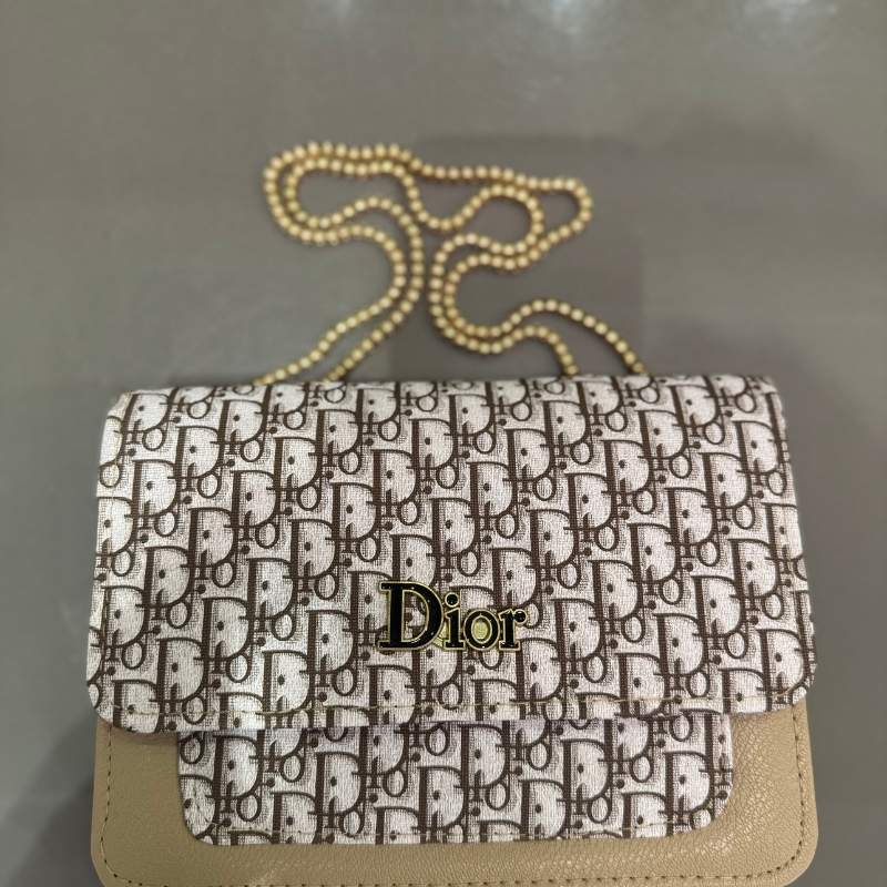 Beige | Dior Oblique Canvas & Leather Flap Clutch | Luxury Designer Handbag for Women - Image 8