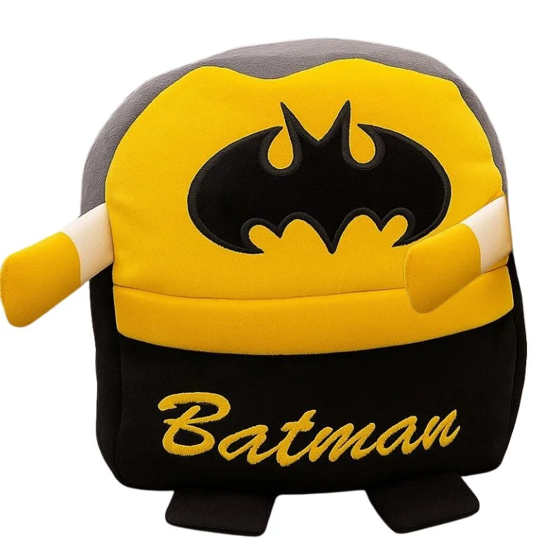 Cute Plush Batman Character Backpack | Stuffed School Bag & Gift for Kids - Image 4