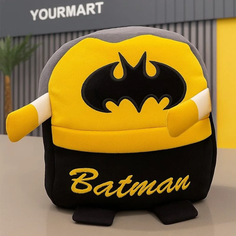 Cute Plush Batman Character Backpack | Stuffed School Bag & Gift for Kids - Image 3
