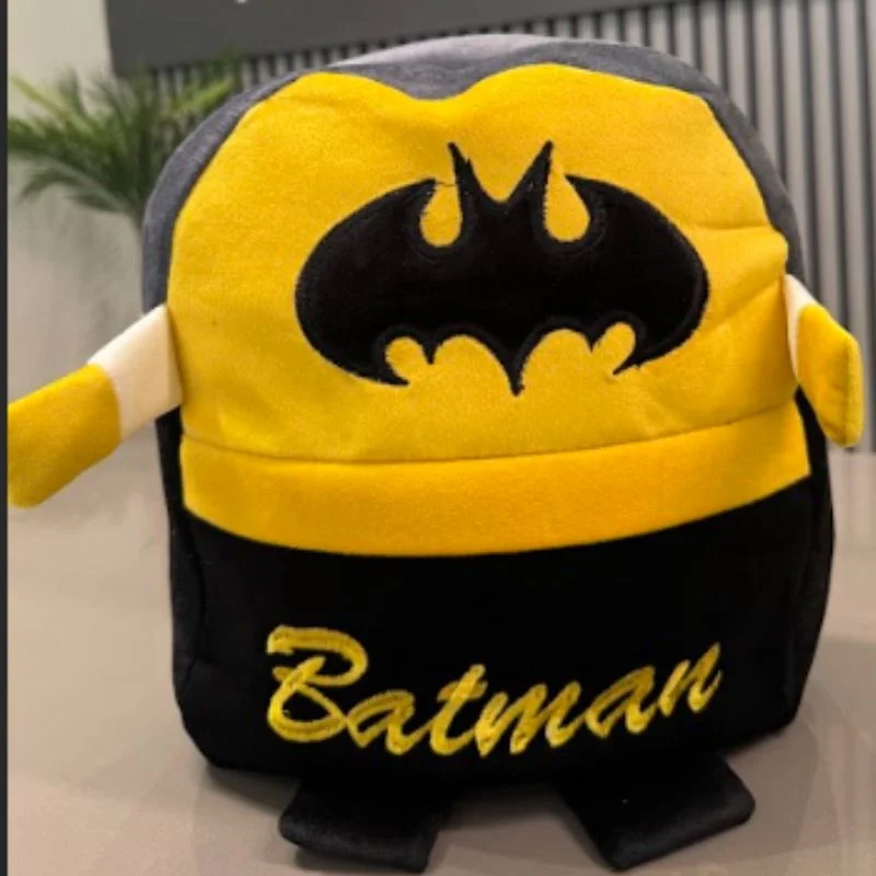 Cute Plush Batman Character Backpack | Stuffed School Bag & Gift for Kids - Image 2