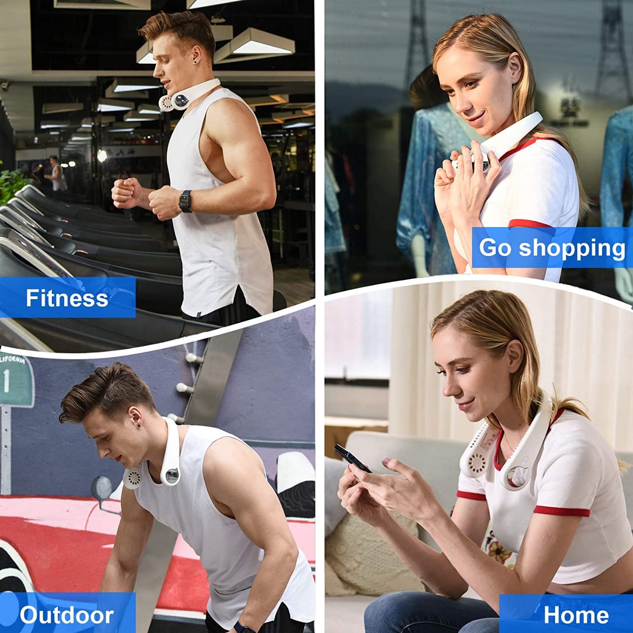 Portable Bladeless Hanging Neck Fan | Hands-Free Personal Cooling Fan for Travel, Office & Outdoor Use - Image 2