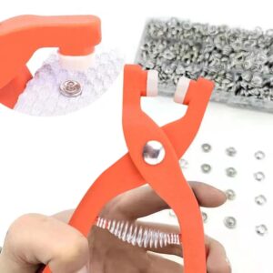 Tich Button Machine Plier with 25 Plastic Snap Buttons | DIY Sewing & Craft Tool