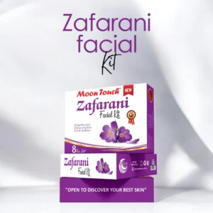Moon Touch New Zafrani Facial Kit | Saffron Brightening Herbal Facial Set for Glowing Skin (8 Pcs)