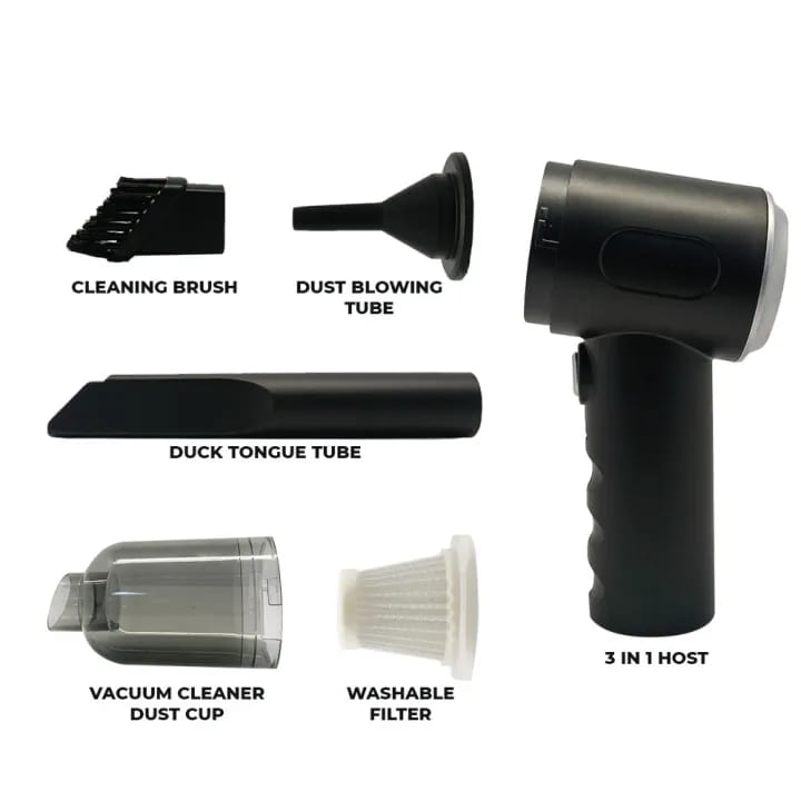3-in-1 Portable Vacuum Cleaner, Duster & Air Blower | Wireless Handheld Cleaning for Car & Home - Image 2