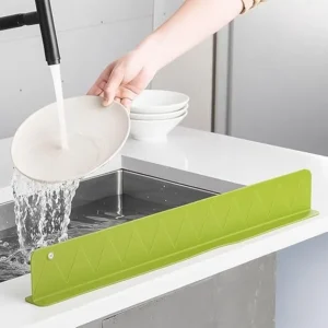 Large Size Silicone Sink Splash Guard Set |  Non-Slip Water Barrier with Strong Suction Cups for Kitchen & Bathroom Use