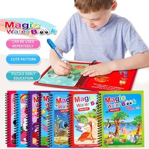 Magic Coloring Book with Water Pen | Reusable & Mess-Free Fun for Kids | Dinosaur & Cartoon Designs - Image 4