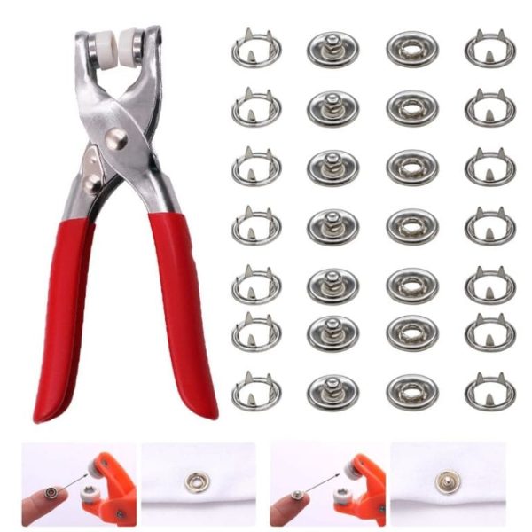 Metal Hand Press Tich Button Fixer Machine with 25 Snap Buttons | Durable & Easy-to-Use DIY Tool - Image 6